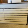 Off White Six Drawer Dresser with Black Accents