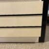 Off White Six Drawer Dresser with Black Accents