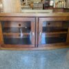 Solid Wood and Glass Two Door TV Stand