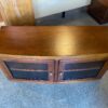 Solid Wood and Glass Two Door TV Stand