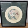 Vintage Chinese Silk Painting Depicting Roses & Butterfly