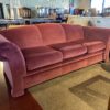 STRATFORD Bright Maroon Velvet Three Seater Couch