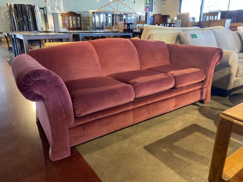 STRATFORD Bright Maroon Velvet Three Seater Couch