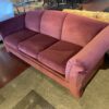 STRATFORD Bright Maroon Velvet Three Seater Couch