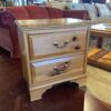 Two Drawer Pine Nightstand with Brass Hardware