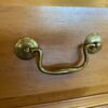 Two Drawer Pine Nightstand with Brass Hardware