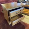 Two Drawer Pine Nightstand with Brass Hardware