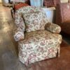 ETHAN ALLEN Floral Arm Chair with Curved Back