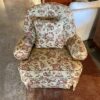 ETHAN ALLEN Floral Arm Chair with Curved Back