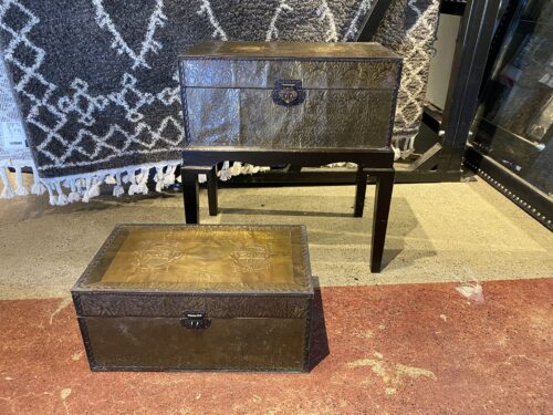 Brass Covered Storage Chest (Set of 2)