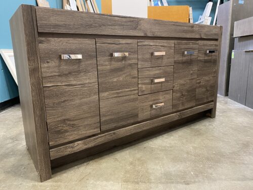 WOODCRAFTERS Rustic Double Sink Vanity with Chrome Hardware