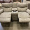 LA-Z-BOY Light Grey Power Double Recliner with Wireless Charging Pad
