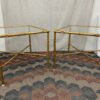 Gold Leaf Painted Metal Square End Tables (Set of 2)
