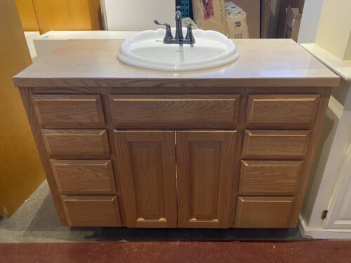 Blonde 8-Drawer Vanity Sink Counter w/ Hardware