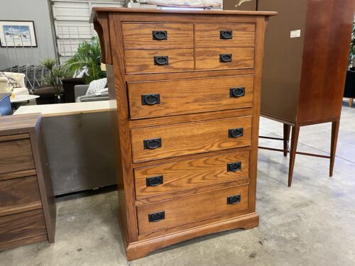 MASTER DESIGN 5 Drawer Cherry Finish Tallboy Dresser