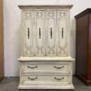Ornate Cream Oak Armoire with 4 Drawers