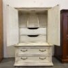 Ornate Cream Oak Armoire with 4 Drawers