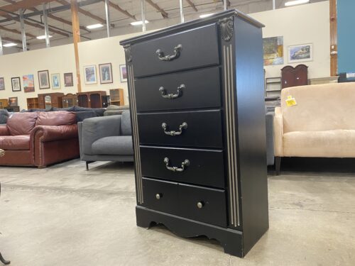PERDUE Black 5 Drawer Tallboy Dresser