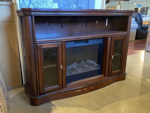 GREAT WORLD Electric Fireplace w/ Glass Door Storage