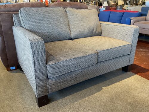 Neutral Patterned Clean-Lined Loveseat