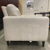 Cream Leather Tufted Armchair