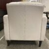 Cream Leather Tufted Armchair