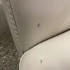 Cream Leather Tufted Armchair