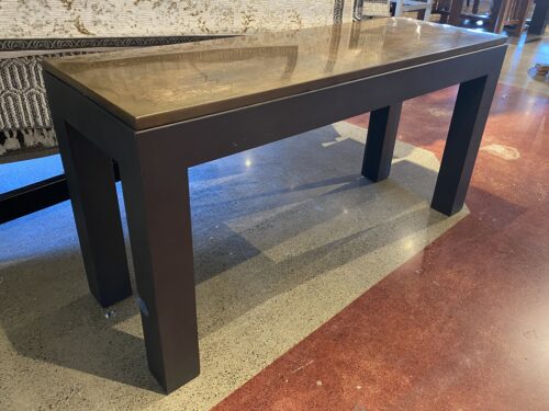 Thick Leg Copper Top Sofa Table