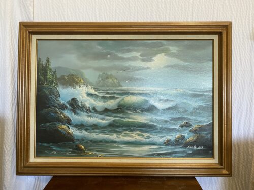 Stormy Sea at Daybreak Painting by June Nelson