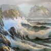 Stormy Sea at Daybreak Painting by June Nelson