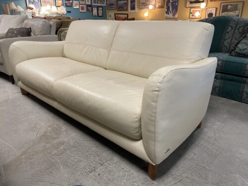 ITALSOFA Cream Leather Sofa