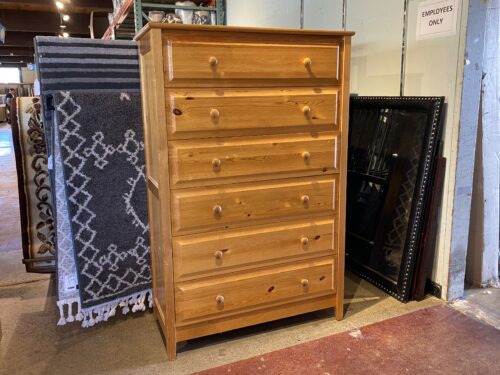 ROCKY BUTTE Knotty Blonde 6-Drawer Tallboy Dresser