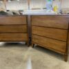 VINTAGE CONANT BALL Dark Wood 3 Drawer Chest of Drawers (Set of 2)