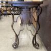 Metal & Glass Sofa Table w/ Leather Inlay