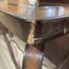 Metal & Glass Sofa Table w/ Leather Inlay