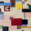 Colorful 4-Panel Mixed Media Wall Art