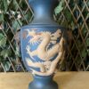 Chinese Yixing Zisha Vase, Dragon & Rooster