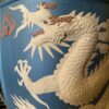 Chinese Yixing Zisha Vase, Dragon & Rooster