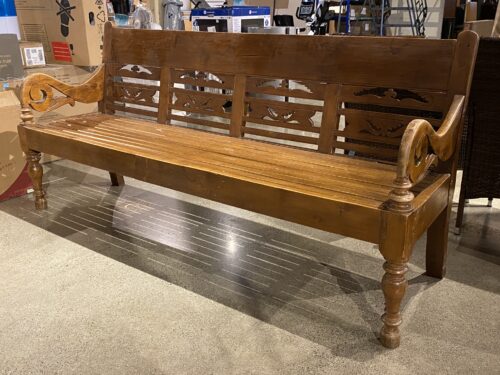 Sturdy Wall-Wood 4-Seater Bench