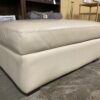 Rectangular Cream Leather Ottoman w/  Storage