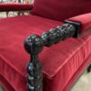Z GALLERIE Crimson Velvet Spindle Chair with Ottoman