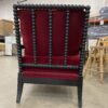 Z GALLERIE Crimson Velvet Spindle Chair with Ottoman