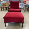 Z GALLERIE Crimson Velvet Spindle Chair with Ottoman