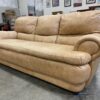 Caramel Leather Plush Sofa