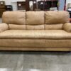 Caramel Leather Plush Sofa