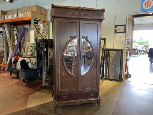 PULASKI Towering Ornate Vintage Wardrobe w/ Hanging Storage