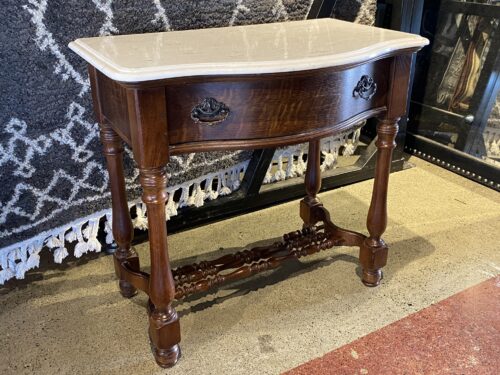 PULASKI Ornate Marble Top Accent Table