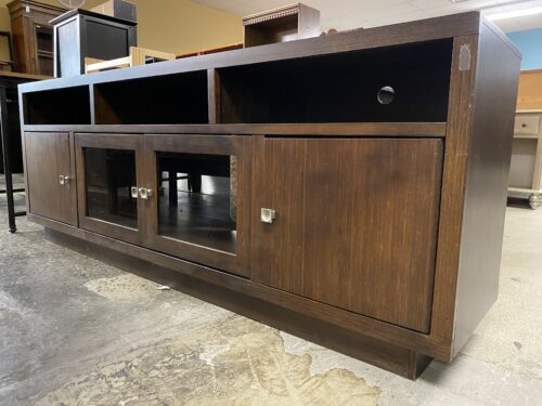 Dark Wooden 4-Door Console Table