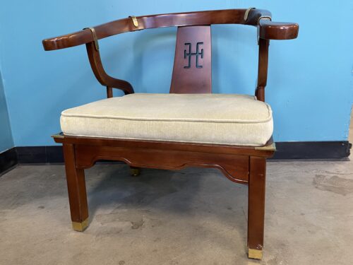 James Mont Chinoiserie Horse Shoe Style Accent Chair