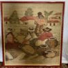 Hand Woven Peruvian Folk Art Tapestry in Red Frame